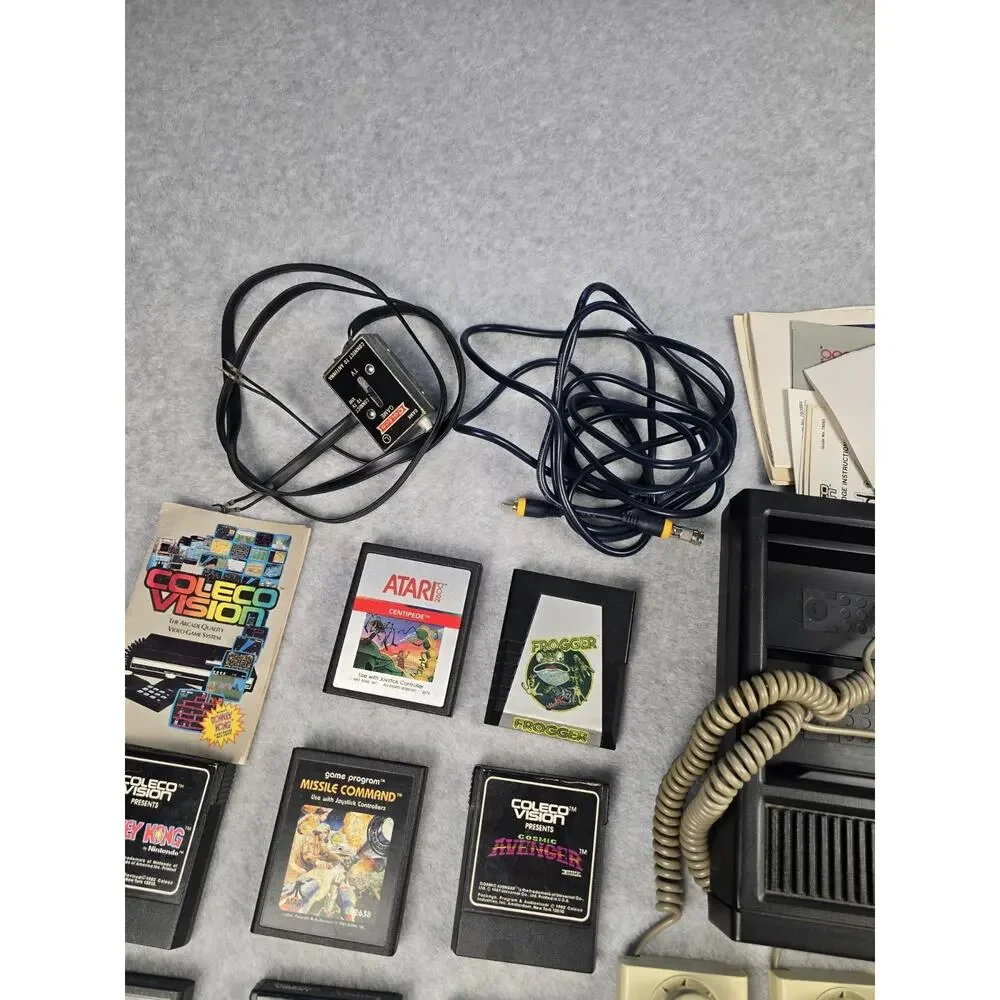 Colecovision Video Game Console With Expansion Module 6 Joysticks 8 Games Tested
